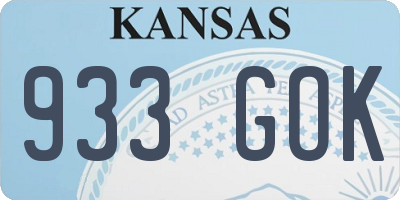 KS license plate 933GOK