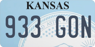 KS license plate 933GON