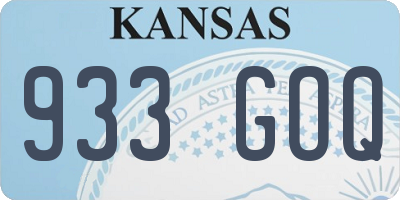 KS license plate 933GOQ