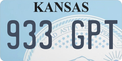 KS license plate 933GPT