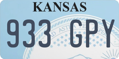 KS license plate 933GPY