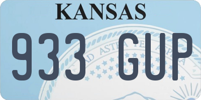 KS license plate 933GUP