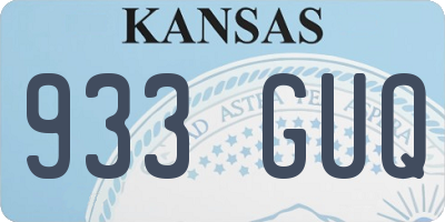 KS license plate 933GUQ