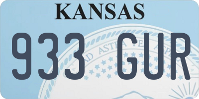 KS license plate 933GUR