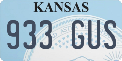KS license plate 933GUS