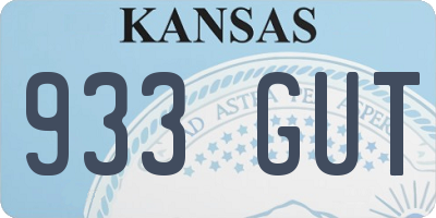 KS license plate 933GUT