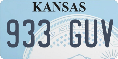 KS license plate 933GUV