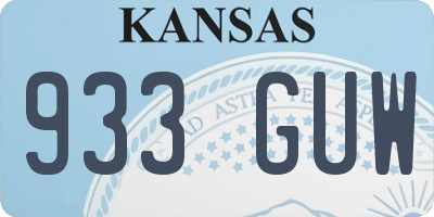 KS license plate 933GUW