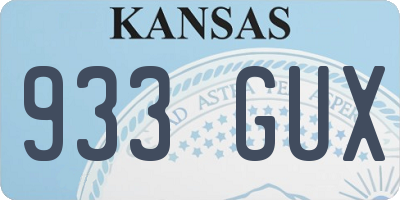 KS license plate 933GUX