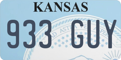 KS license plate 933GUY