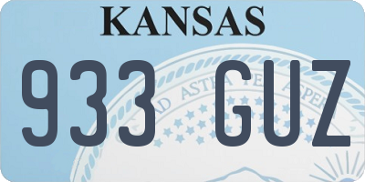 KS license plate 933GUZ