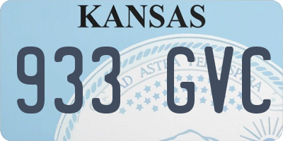 KS license plate 933GVC