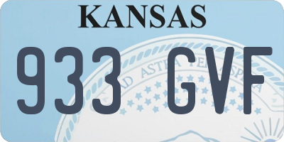 KS license plate 933GVF