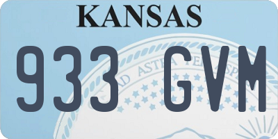 KS license plate 933GVM