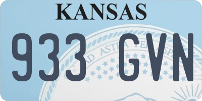 KS license plate 933GVN