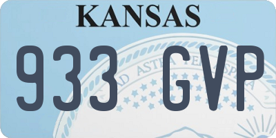 KS license plate 933GVP