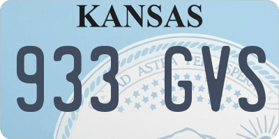 KS license plate 933GVS