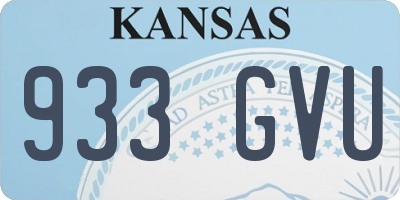 KS license plate 933GVU