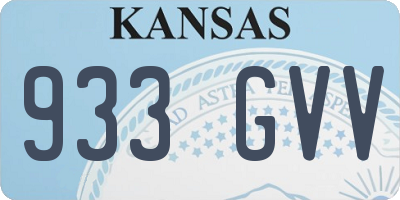 KS license plate 933GVV