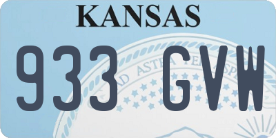 KS license plate 933GVW
