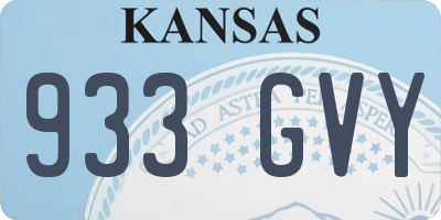KS license plate 933GVY