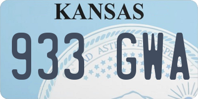 KS license plate 933GWA