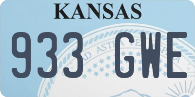KS license plate 933GWE