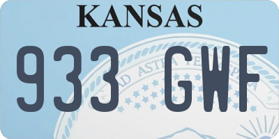 KS license plate 933GWF