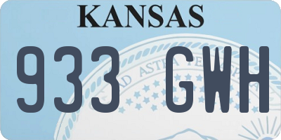 KS license plate 933GWH
