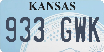 KS license plate 933GWK