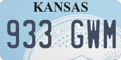KS license plate 933GWM