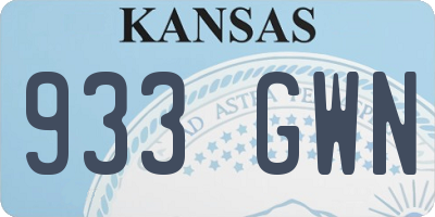 KS license plate 933GWN