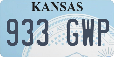 KS license plate 933GWP