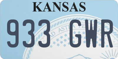 KS license plate 933GWR
