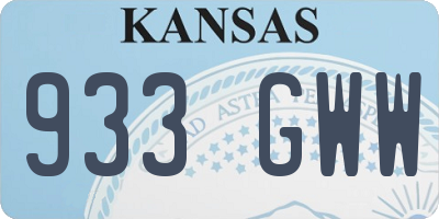 KS license plate 933GWW