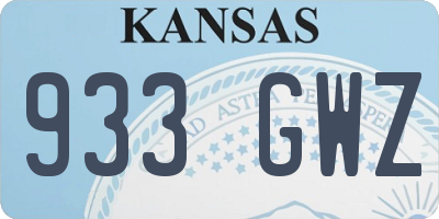 KS license plate 933GWZ