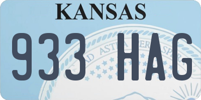 KS license plate 933HAG