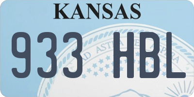 KS license plate 933HBL