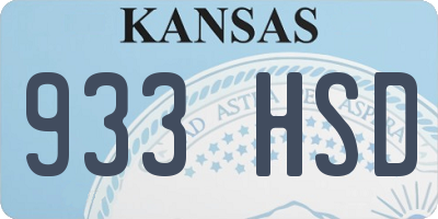 KS license plate 933HSD