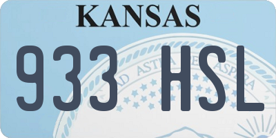 KS license plate 933HSL