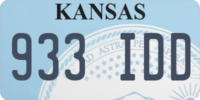 KS license plate 933IDD