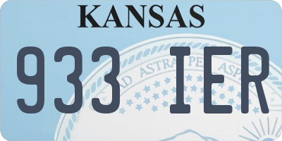 KS license plate 933IER