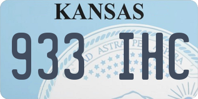 KS license plate 933IHC