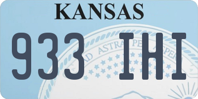KS license plate 933IHI