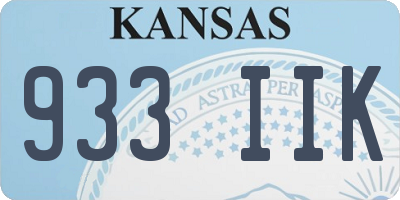 KS license plate 933IIK