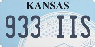 KS license plate 933IIS