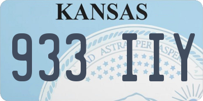 KS license plate 933IIY