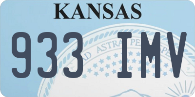 KS license plate 933IMV