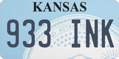 KS license plate 933INK