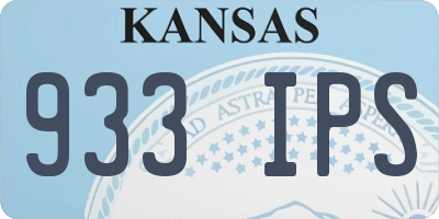 KS license plate 933IPS